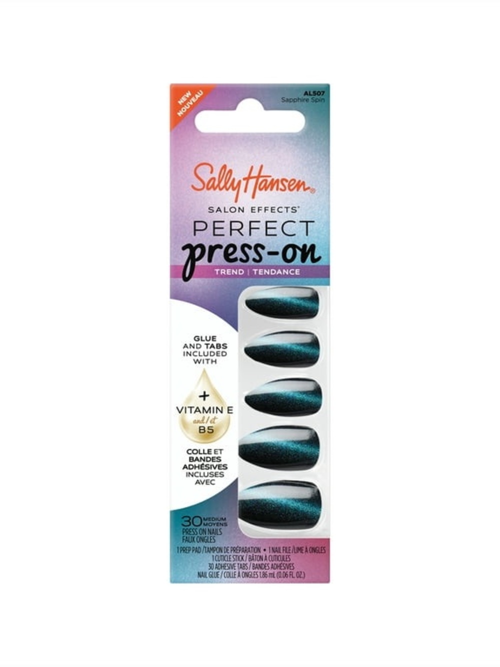 Sally Hansen Salon Effects Perfect Press-On Sapphire Spin (Blue)